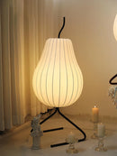 lampe de sol wabi sabi style japonais en soie décoration intérieure
