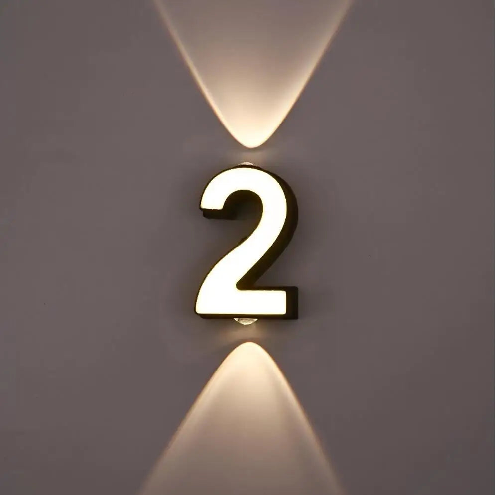 applique murale LED numéro de chiffre intérieur et extérieur IP65 étanche moderne minimalisme Style aluminium porche lumières de jardin - vue 6 sur 15