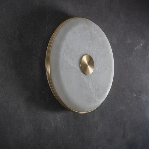 lampe de chevet créative en cuivre et marbre naturel à led