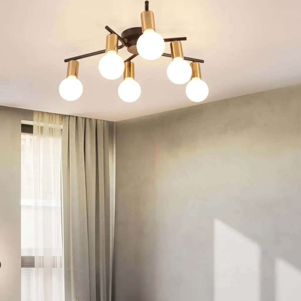 lustre rétro en fer forgé pour éclairage moderne intérieur - vue 6 sur 7