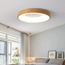 Runde LED-Deckenleuchte in Holzoptik ultraflach