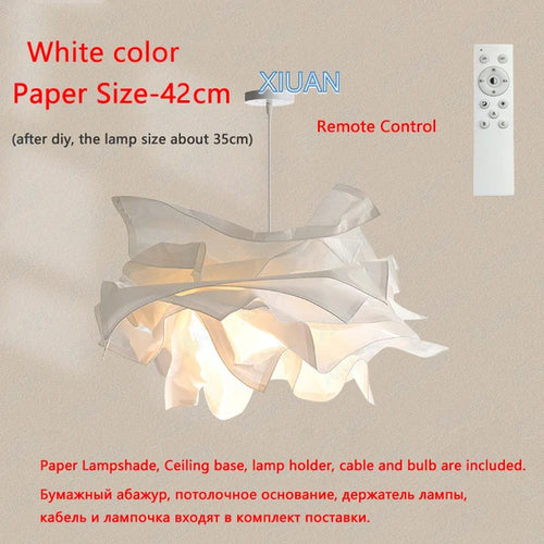 Minimalistischer LED-Papier-Kronleuchter für den Innenbereich DIY - vue 10 sur 12