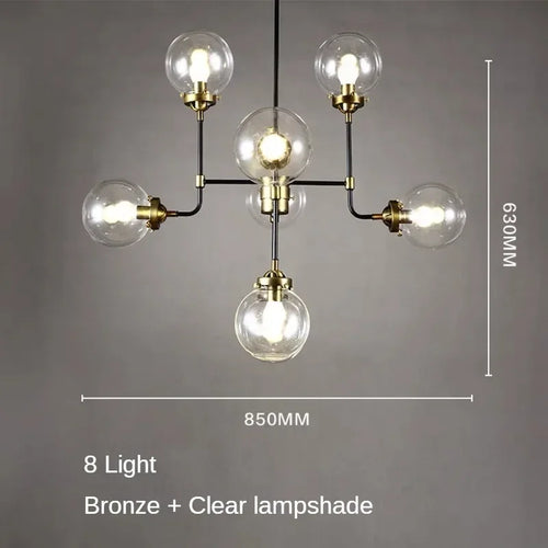 lustre artistique en verre pour décoration intérieure moderne