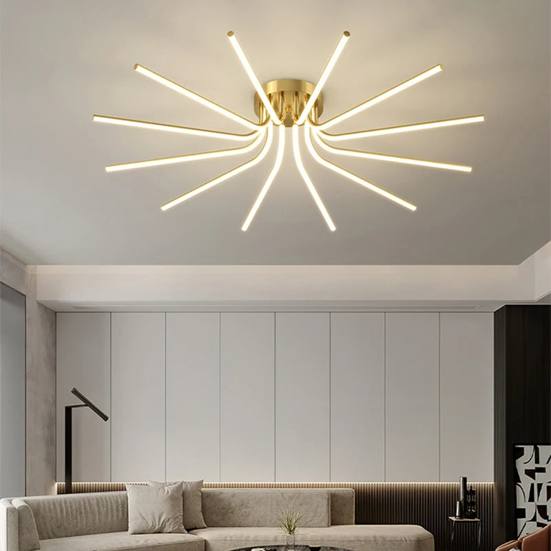 Plafonnier LED en cuivre au design moderne - vue 5 sur 12