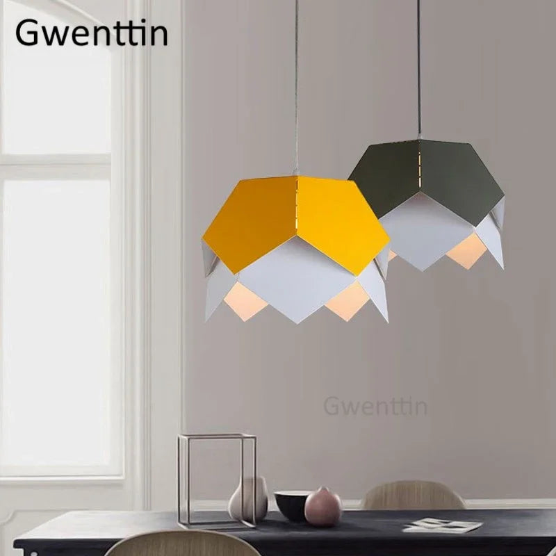 suspension géométrique en fer style nordique pour décoration intérieure