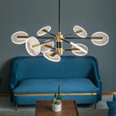 lustre nordique en fer avec led rotative créative