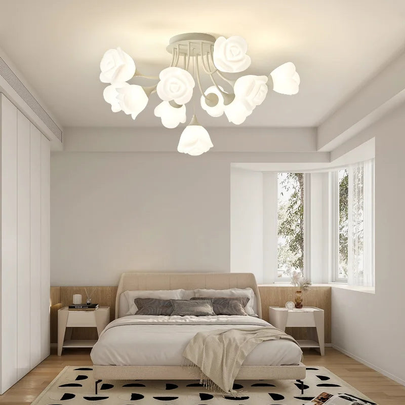 plafonnier moderne à fleurs simple style rétro jardin américain - vue 6 sur 12
