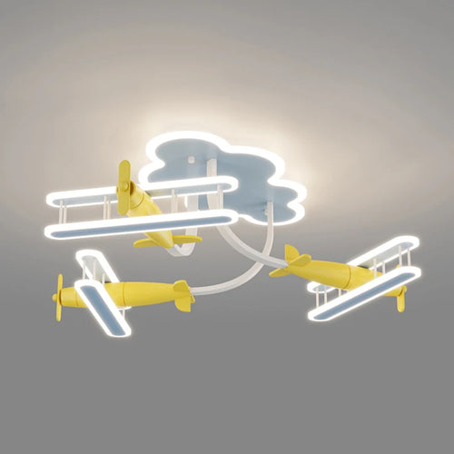 lustre d'avion dessin animé pour enfants avec télécommande - vue 5 sur 10