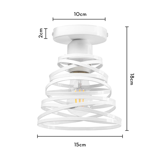 Moderne Retro-Pendelleuchte mit Spiral-Lampenschirm - vue 11 sur 12