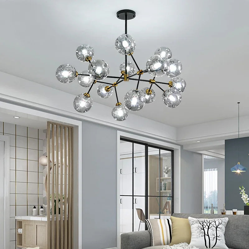 lustre suspendu design en verre pour décoration intérieure - vue 6 sur 9