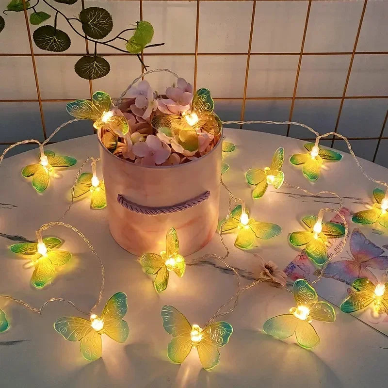 guirlande lumineuse led papillon pour fêtes et décorations intérieures - vue 3 sur 9