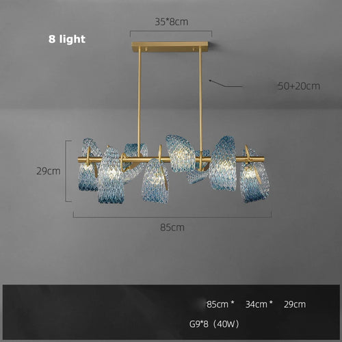 lustre en verre cristal LED pour un éclairage élégant