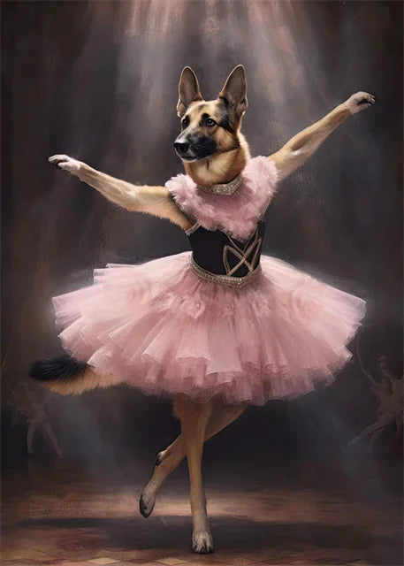 portraits de ballerine de chien art abstrait mural kawaii - vue 12 sur 26
