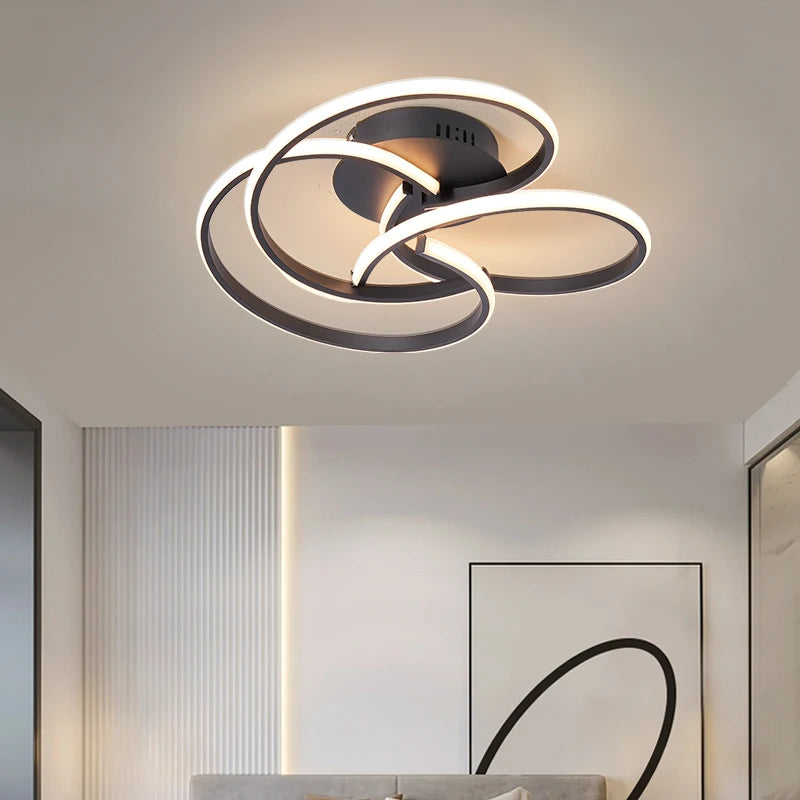 Plafonnier moderne à LEDs lumières pour salon chambre étude salle éclairage intérieur plafonnier Chrome/plaqué or - vue 7 sur 12
