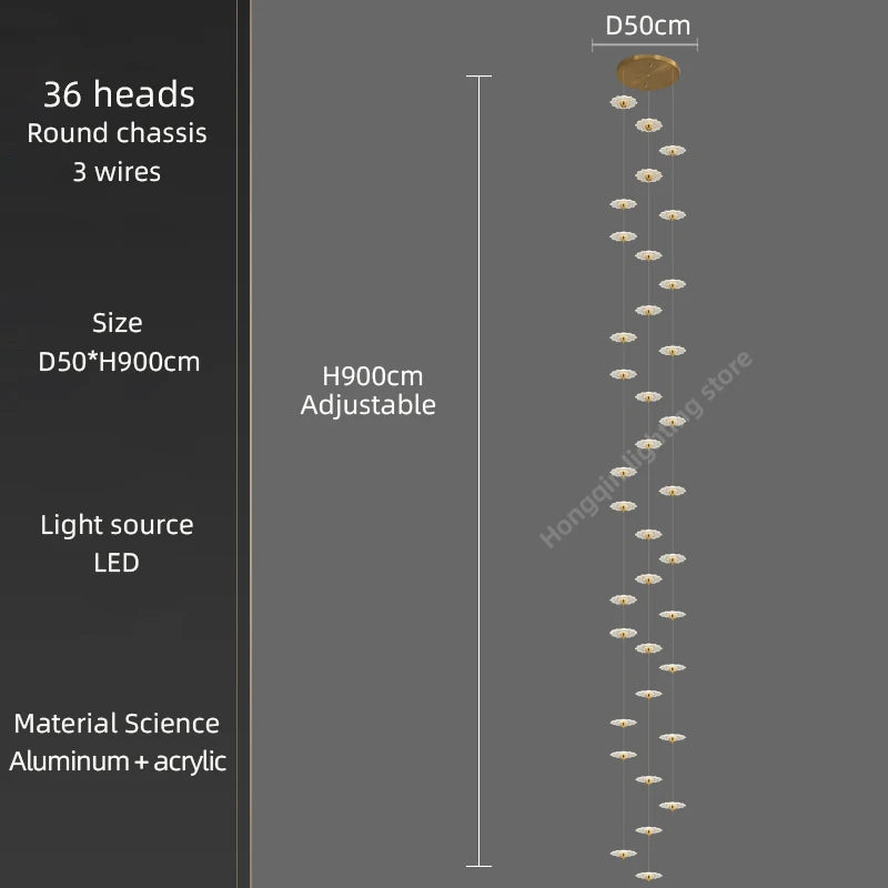 lustre moderne à led pour éclairage intérieur décoratif - vue 25 sur 26