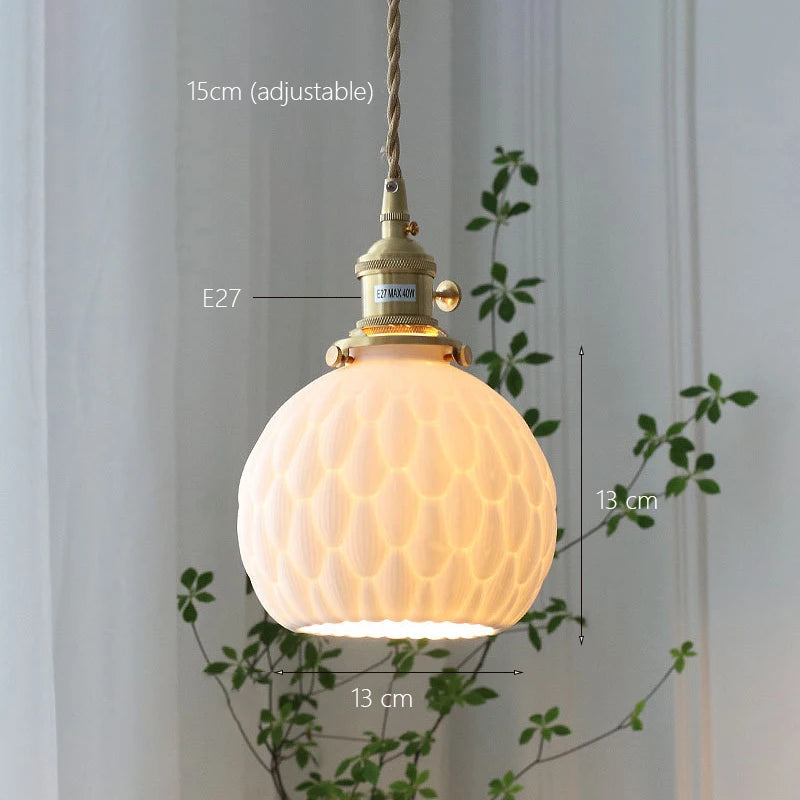 suspension japonaise en céramique artisanale pour éclairage décoratif - vue 8 sur 8