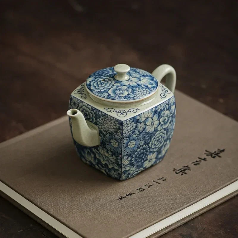 Bouilloire ceramique chinoise motifs traditionnels service the - vue 4 sur 7