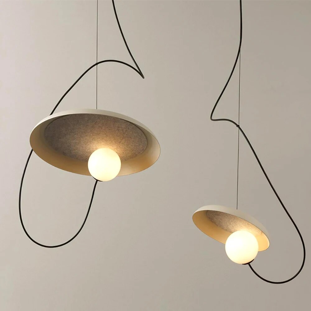 Suspension en verre et métal lampes nordiques - vue 3 sur 6