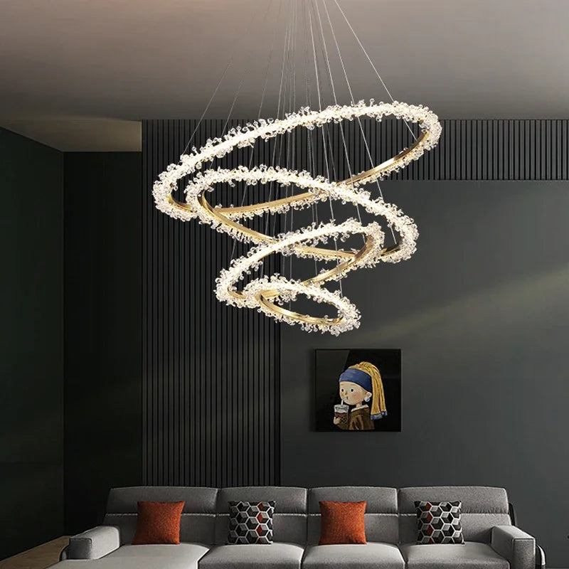 lustre nordique de luxe en cristal pour décoration moderne - vue 4 sur 17
