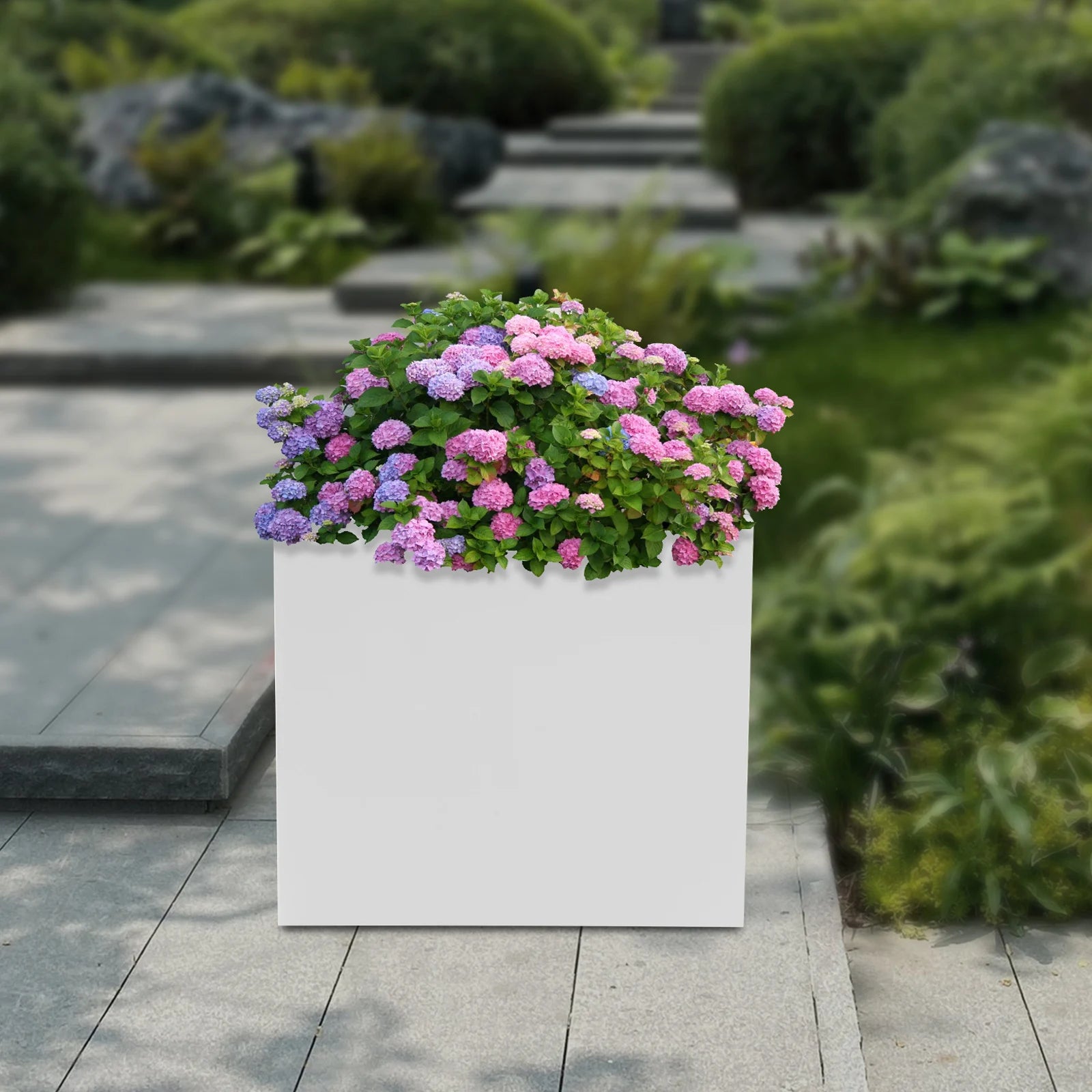 jardinière carrée en métal pour plantes intérieures et extérieures