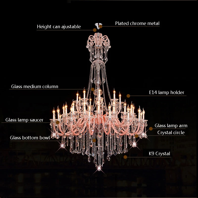 lustre moderne en cristal pour décoration intérieure élégante - vue 6 sur 12