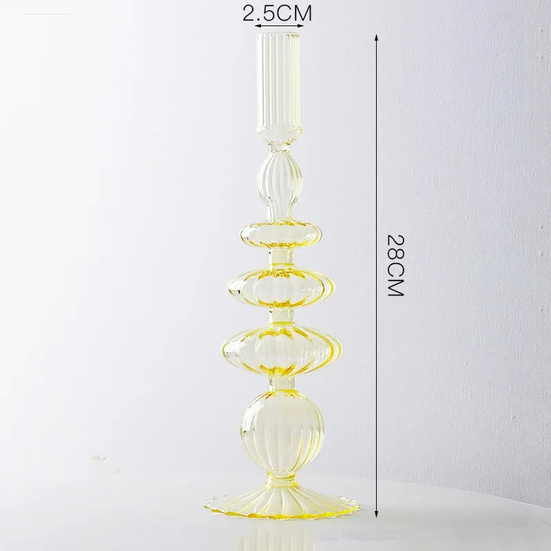 bougeoir en verre européen pour décoration et mariage - vue 26 sur 30