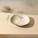 Assiette japonaise ceramique florale plat rond bol profond