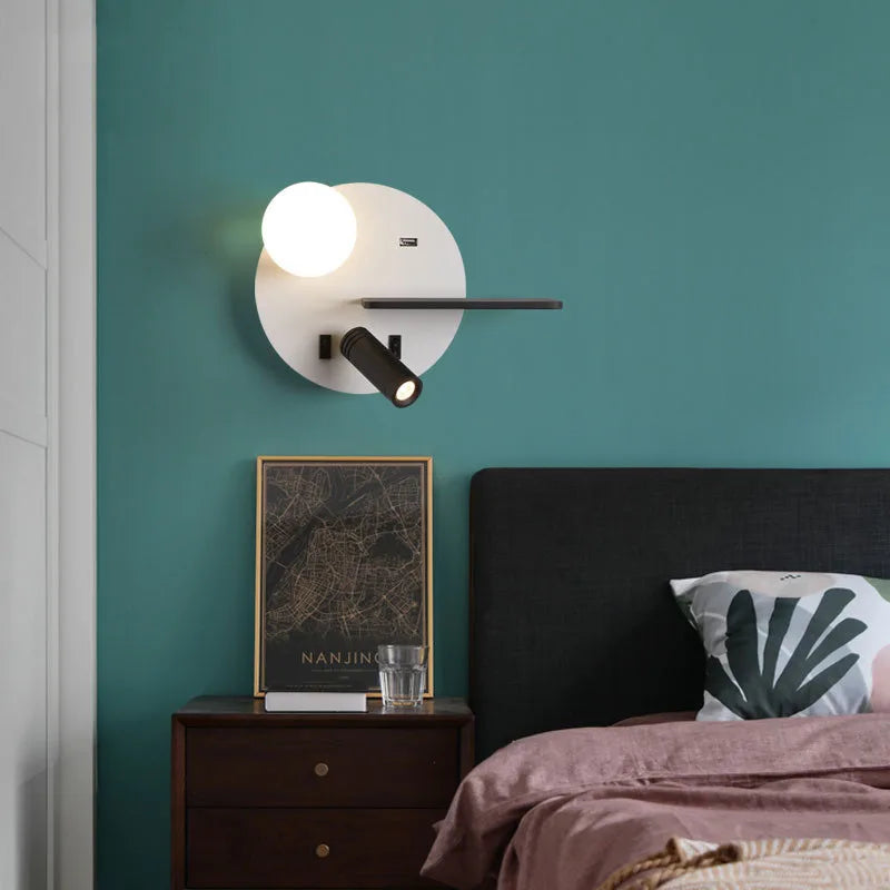 LED-Wandleuchte mit USB-Ladefunktion für Mobiltelefone - vue 3 sur 10