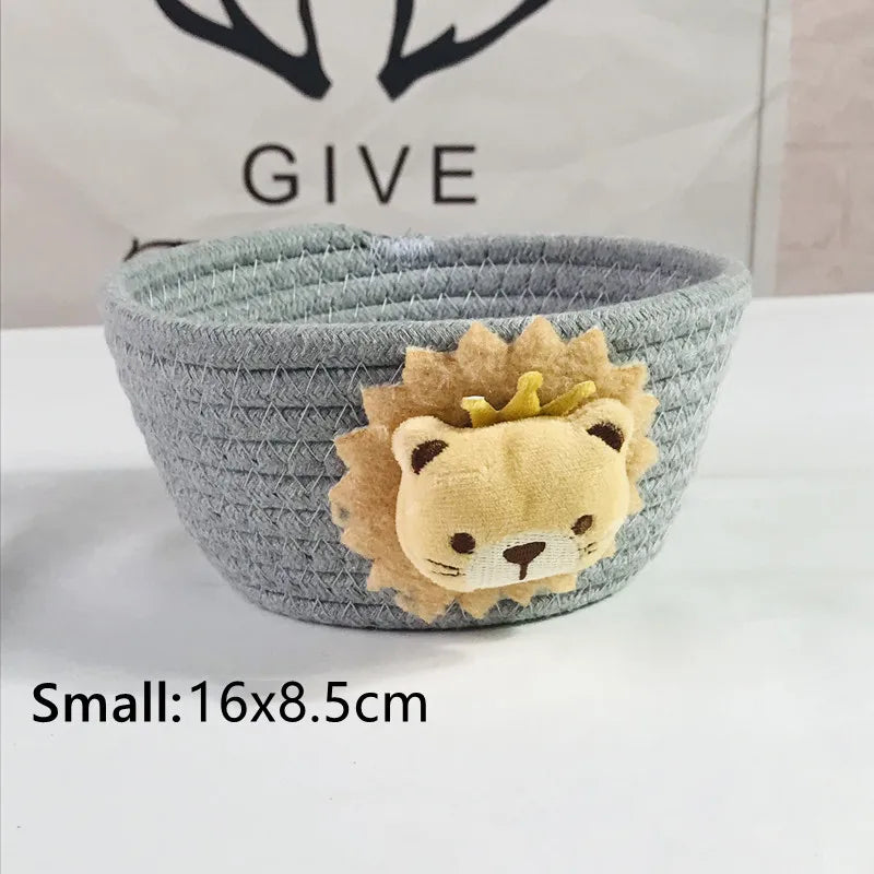 panier de rangement tissé animaux pour jouets et divers objets - vue 7 sur 21