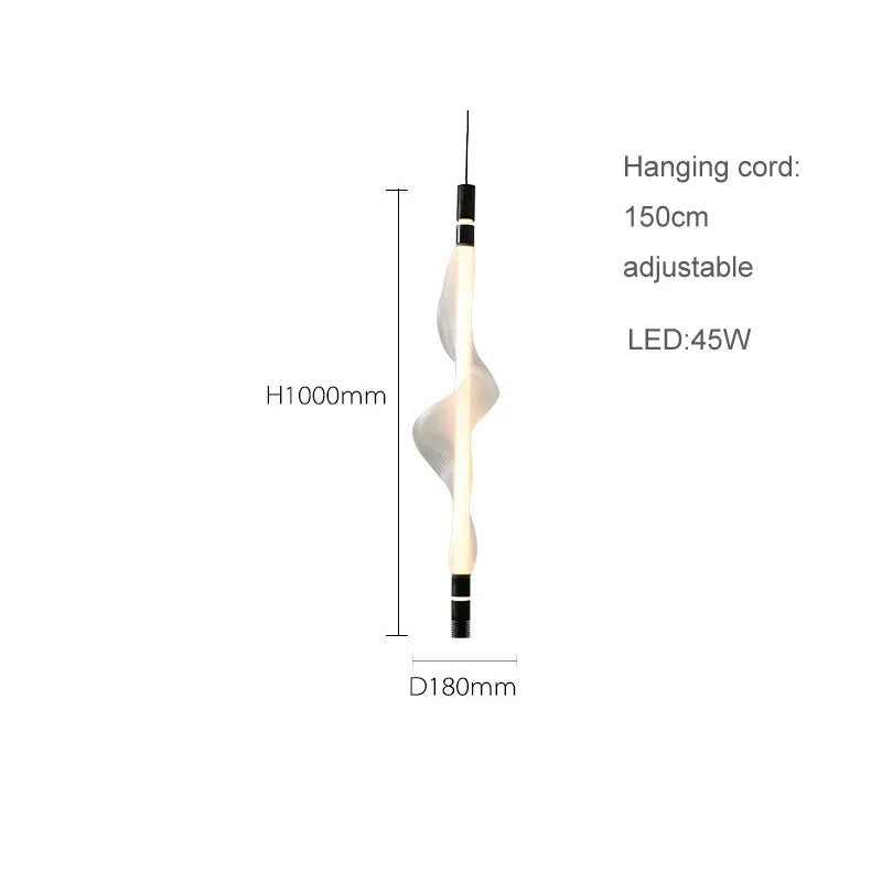 lustre artistique à led en acrylique design moderne éclairage suspendu - vue 17 sur 18