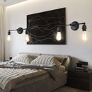 applique murale vintage noir led 2 têtes