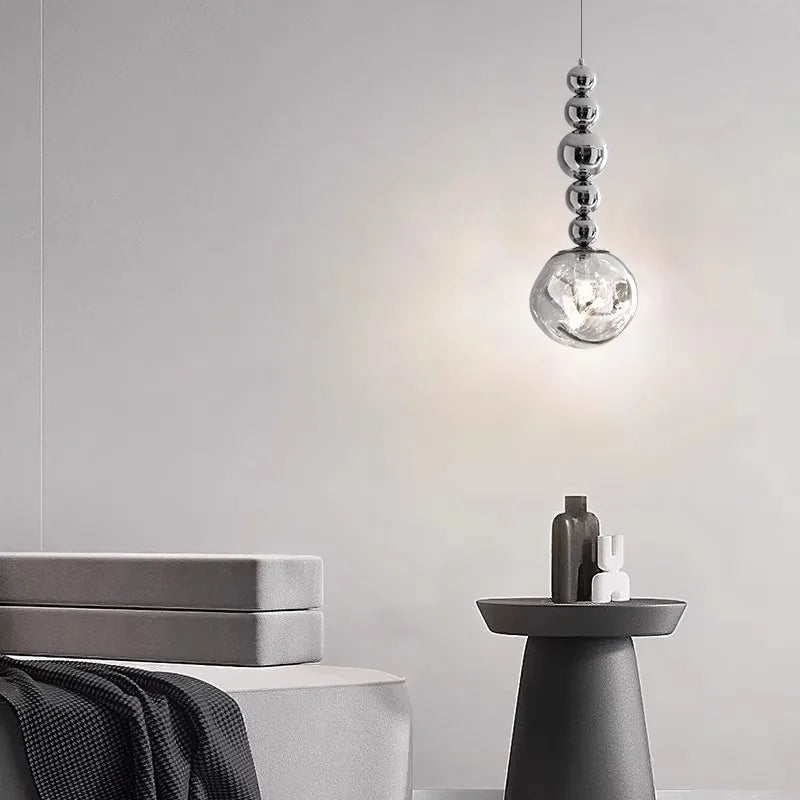lustre moderne à led en cristal design nordique pour bar et salon - vue 4 sur 7