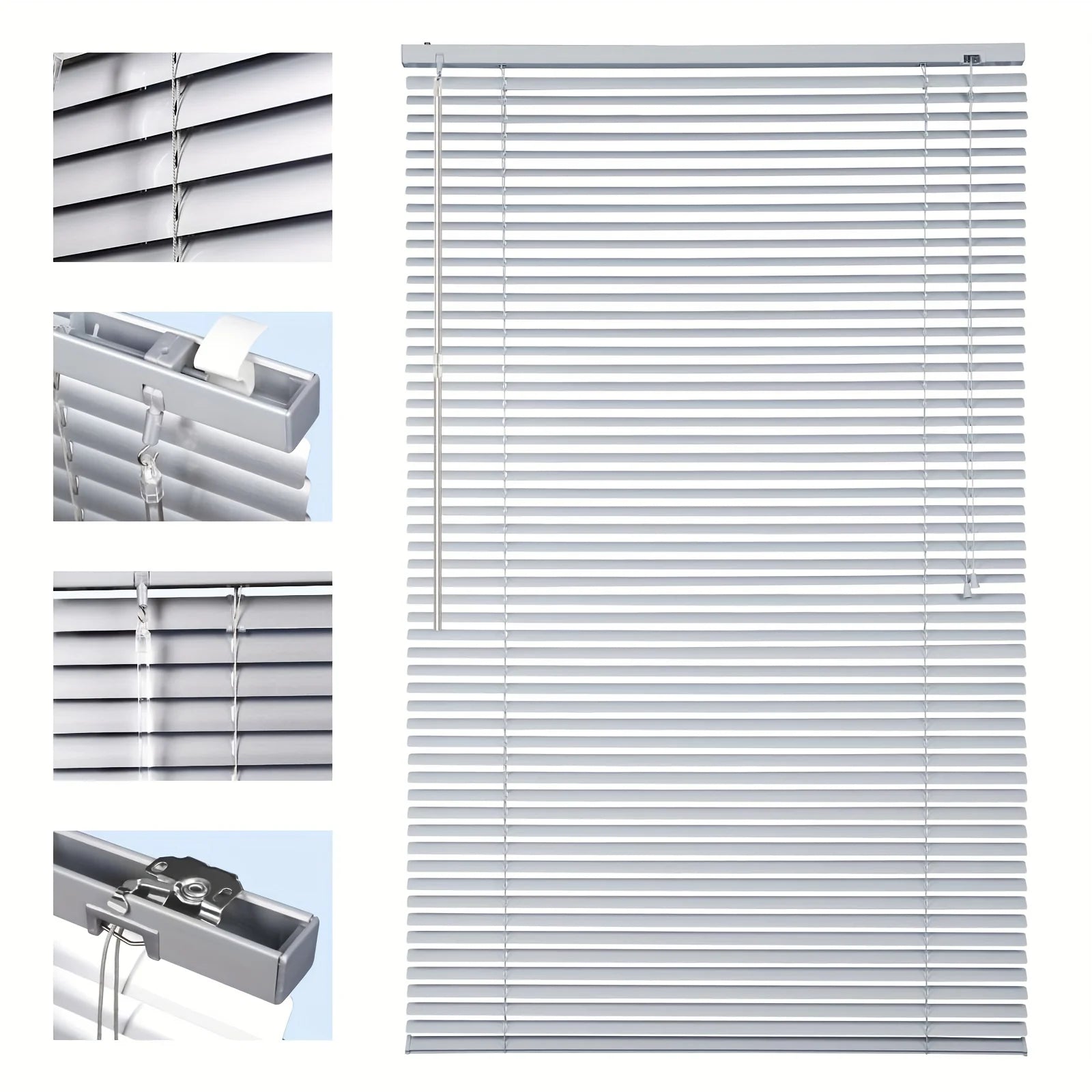 Store vénitien aluminium sans perçage pour fenêtre chambre - vue 6 sur 9
