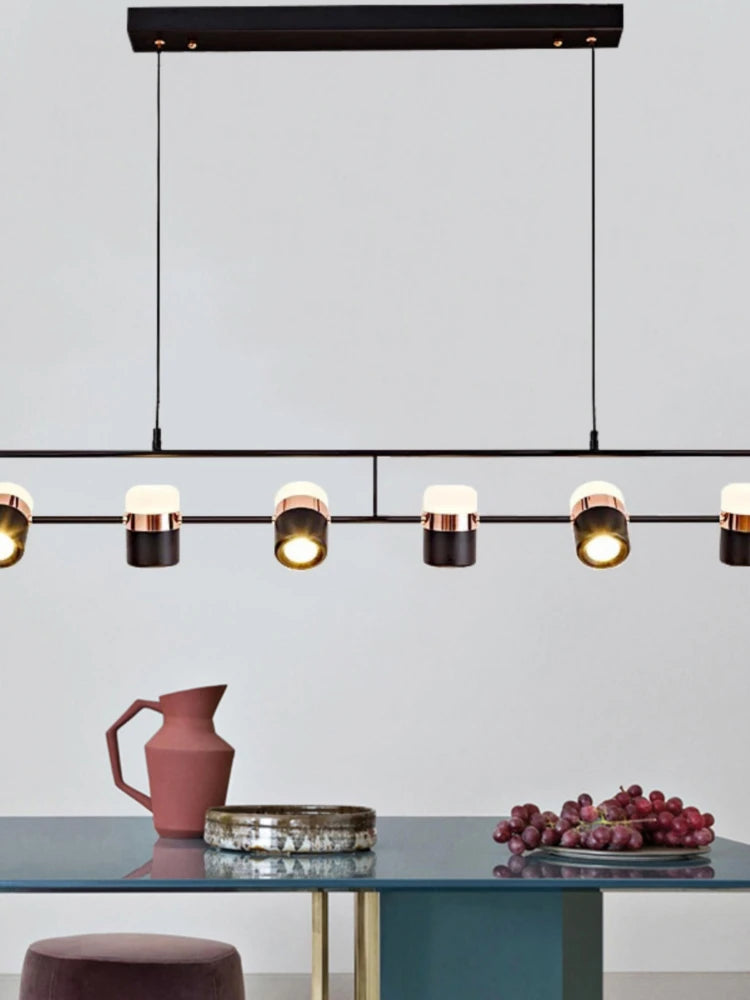 Nordic Designer Strip Restaurant Chandelier Minimalist Creative Bar Table Lamp, Bedroom Bedside Decoration Small GU10 Chandelier - vue 2 sur 14