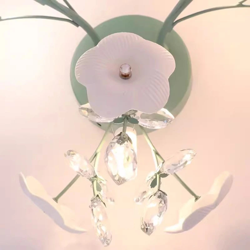 plafonnier en cristal style pastoral avec pétales nordiques - vue 6 sur 6