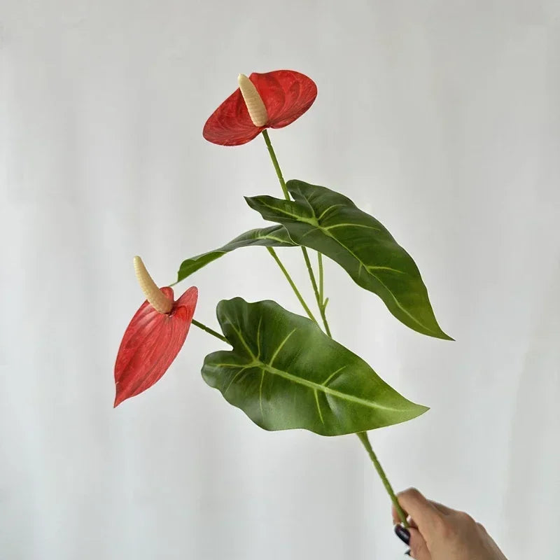 fleurs artificielles anthurium pour décoration de fête et vacances - vue 7 sur 16