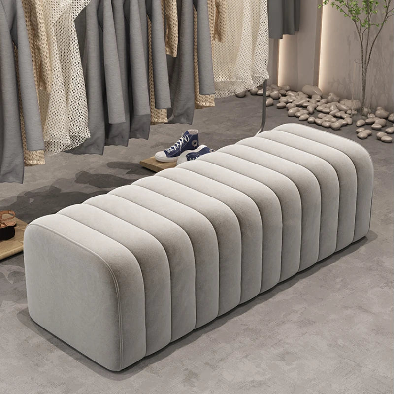banc en velours nordique repose-pieds doux et élégant - vue 6 sur 14