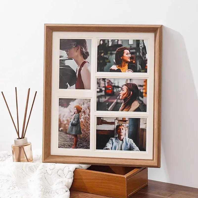 présentoir en bois massif pour cadres photo mariage décoratif - vue 4 sur 10