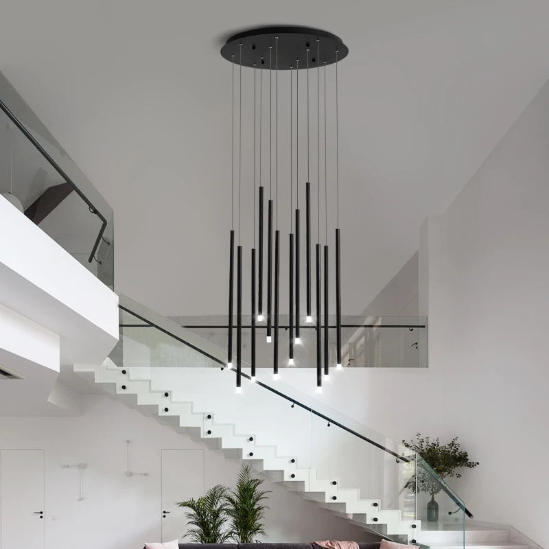 lustre escalier minimaliste moderne duplex rotatif personnalité créative