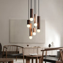 PHYVAL Suspension nordique noyer noir salle à manger japonaise lumière 	 lustre chinois barre à tête unique petites lampes suspendues