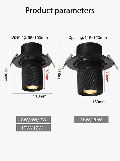 Spot lumineux Led encastrable avec technologie COB
