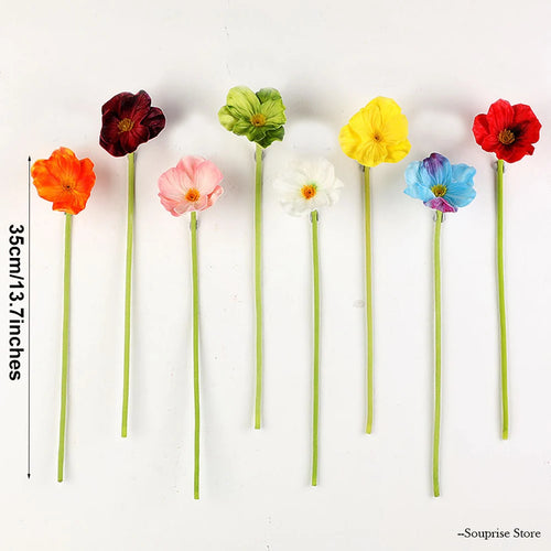fleur de pavot artificielle pour décoration de mariage et intérieure