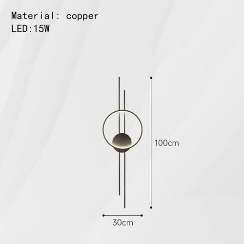 Minimalistische Wandleuchte aus Messing mit drei Helligkeitsstufen im Art-déco-Stil