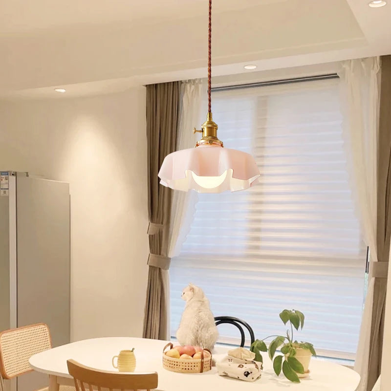 lustre plissé simple pour décoration intérieure éclairage doux - vue 6 sur 17