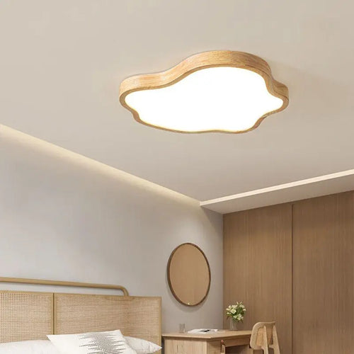 LED-Deckenleuchte nordisch Holz Wolkenform moderne dekorative Beleuchtung - vue 3 sur 8