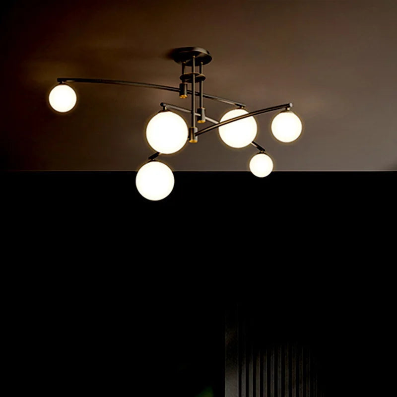 lustre moderne en verre style nordique pour décoration intérieure - vue 5 sur 12
