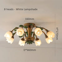 plafonnier led en verre 8 têtes style jardin français moderne pour magasin de fleurs