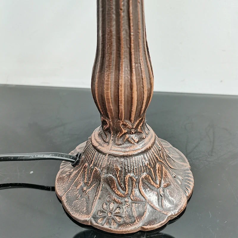 lampe de chevet libellule en alliage émaillé antique décoration méditerranéenne - vue 6 sur 8