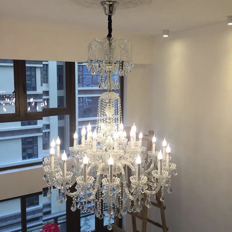lustre en cristal à led design nordique pour un éclairage élégant - vue 5 sur 8