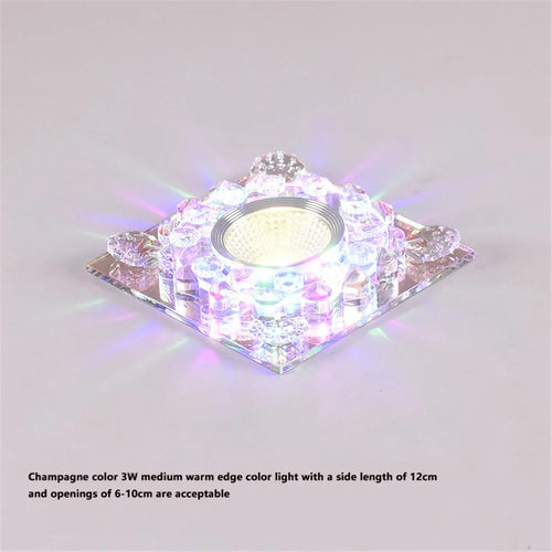 plafonnier led rgb carré en cristal pour décoration intérieure variée